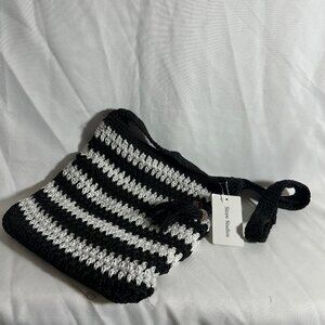 Straw Studios - Black & White - Crocheted Crossbody Bag
